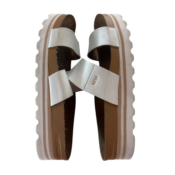 Reef Womens Cushion Vista High Cloud Size 9 Leather Slip On Beach Sandal Cork - Picture 7 of 10